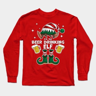 I'm The Beer Drinking Elf - Elf Matching Family Christmas Long Sleeve T-Shirt